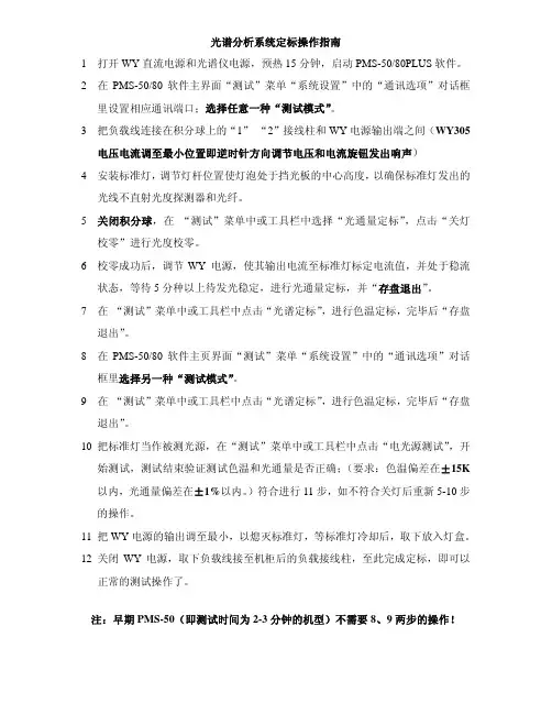 PMS(50)80光谱分析系统定标