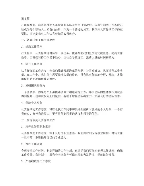 工作认真仔细心得体会(2篇)
