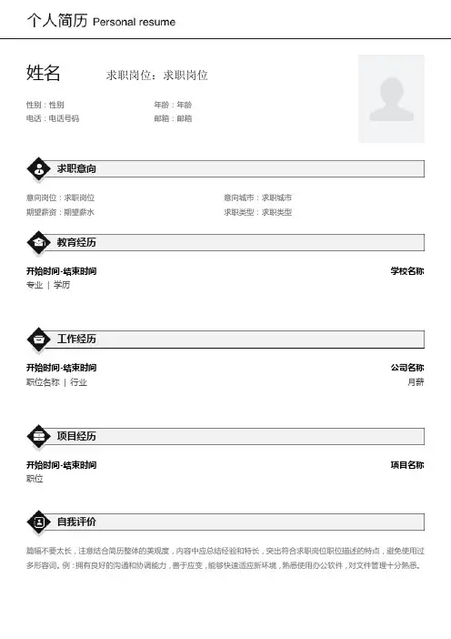 个人求职简历(清新简约版)