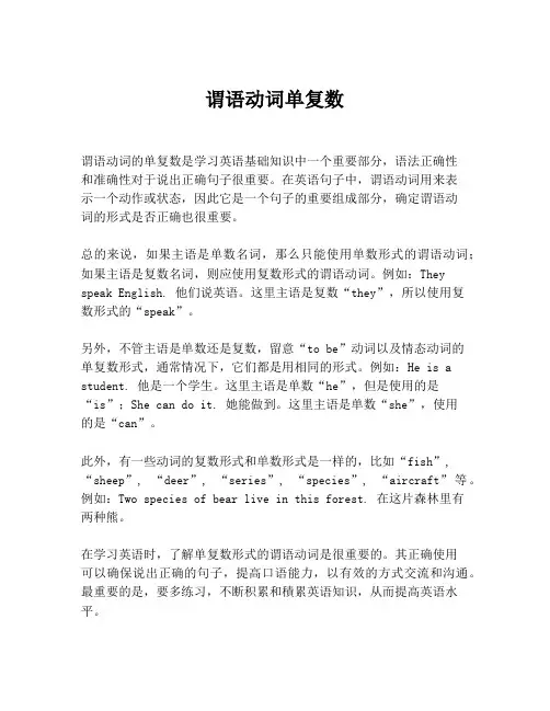 谓语动词单复数
