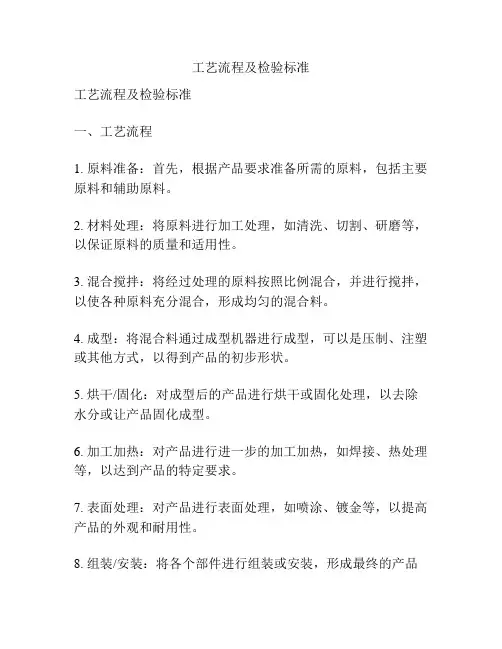工艺流程及检验标准