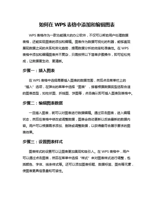 如何在WPS表格中添加和编辑图表