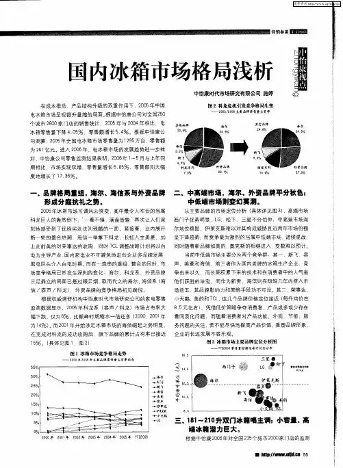 国内冰箱市场格局浅析