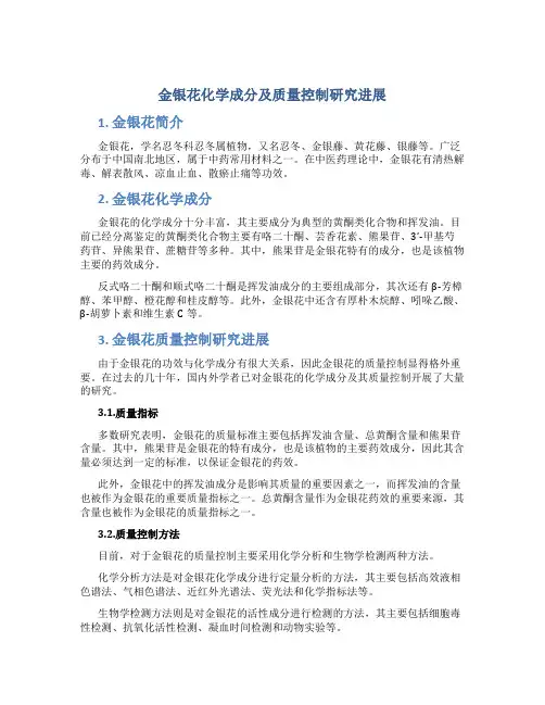 金银花化学成分及质量控制研究进展