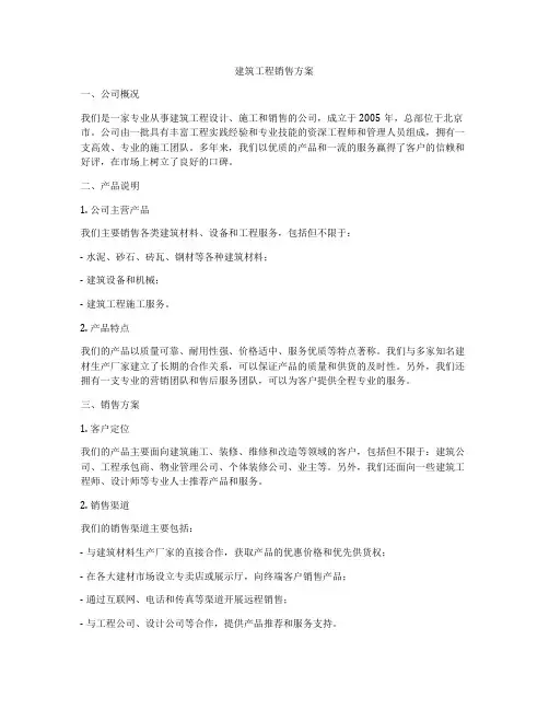 建筑工程销售方案