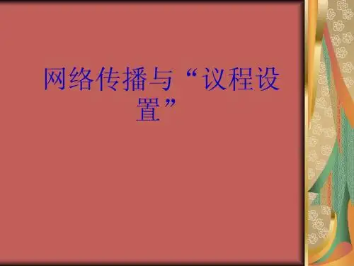 网络新闻传播教程——议程设置ppt课件