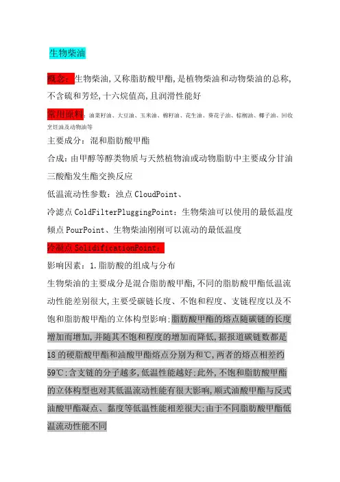 生物柴油的常用原料