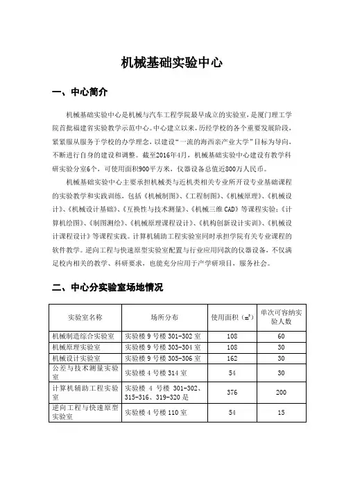机械基础实验中心-厦门理工学院教务处