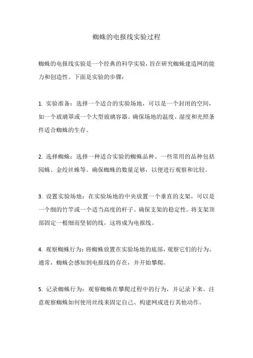 蜘蛛的电报线实验过程