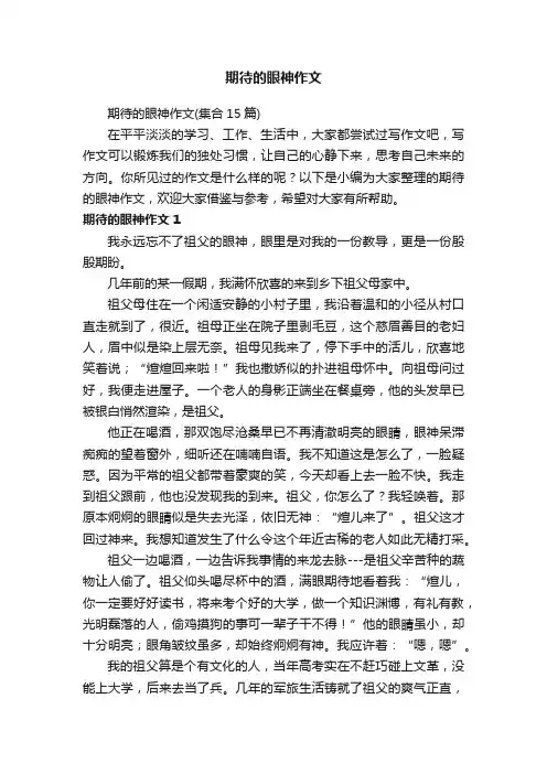 期待的眼神作文
