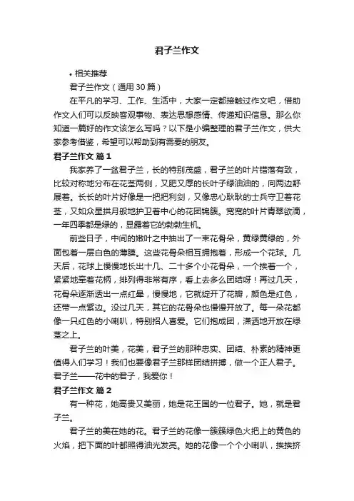 君子兰作文