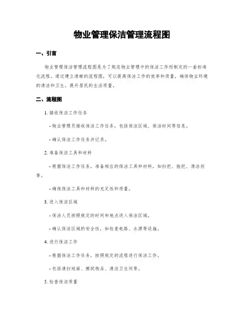 物业管理保洁管理流程图