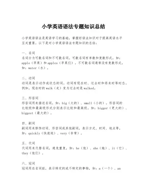 小学英语语法专题知识总结