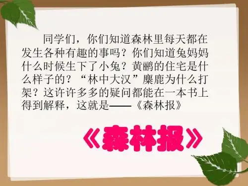 森林报阅读指导课