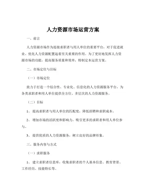 人力资源市场运营方案