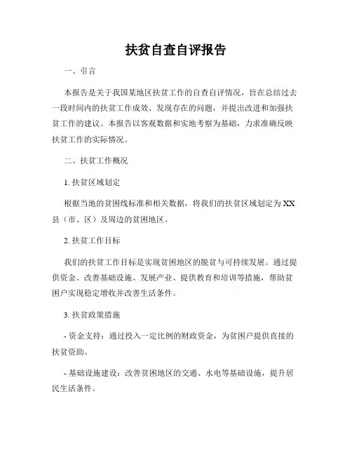 扶贫自查自评报告
