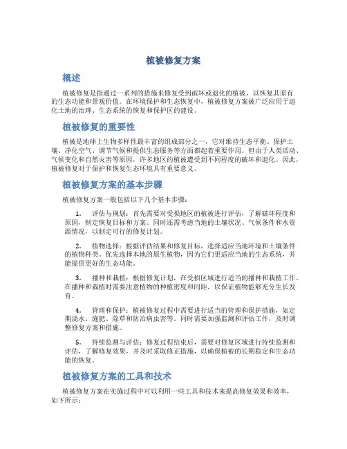 植被修复方案