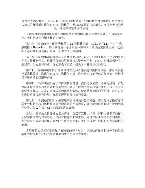 关于胸椎知识点