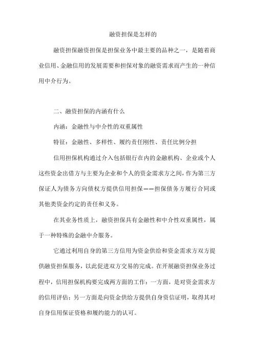 融资担保是怎样的