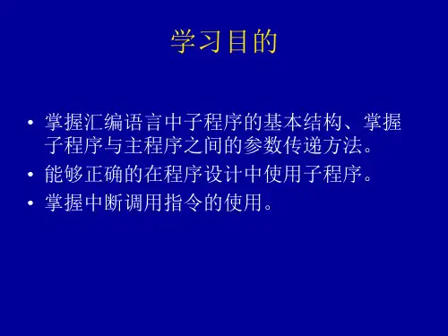第八章子程序与中断调用