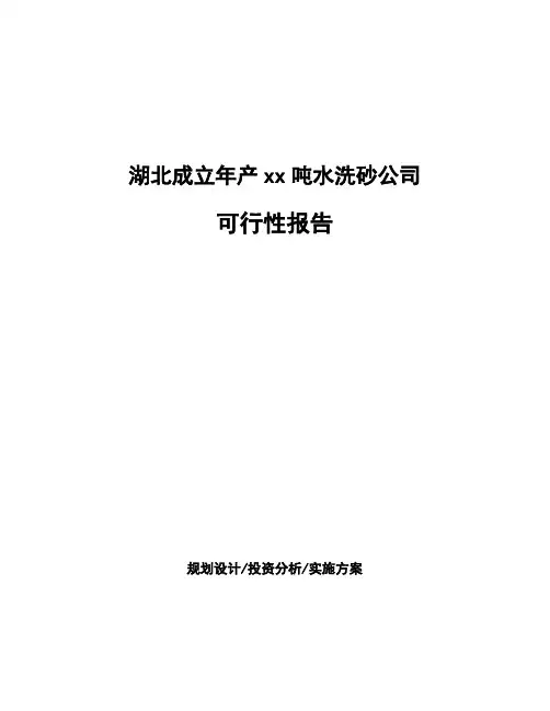 湖北成立年产xx吨水洗砂公司可行性报告