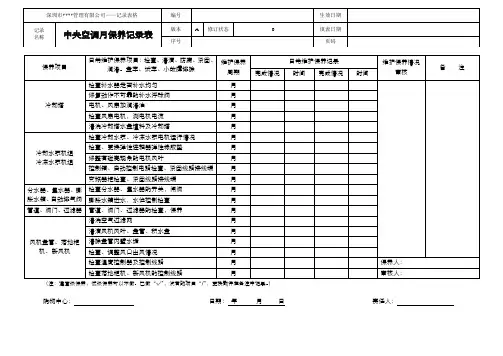 16中央空调月保养记录表