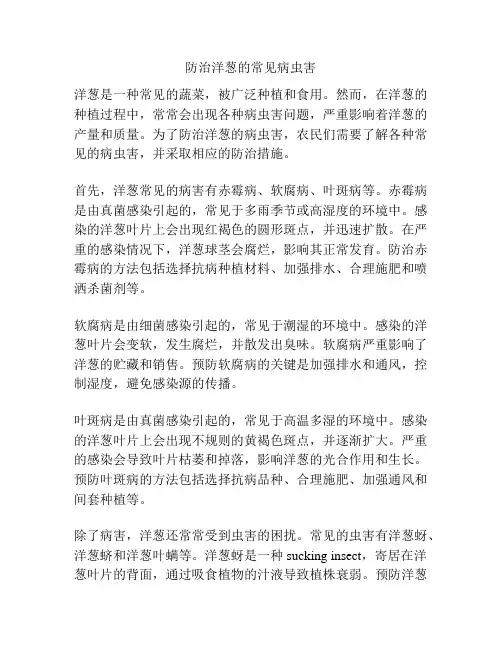 防治洋葱的常见病虫害