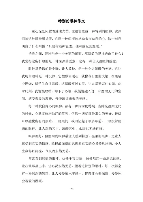 特别的眼神作文