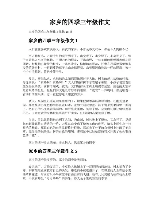 家乡的四季三年级作文