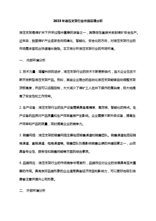 2023年液压支架行业市场环境分析