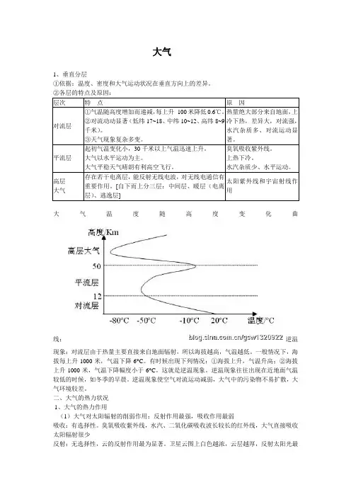 大气的组成、垂直分布和热力状况