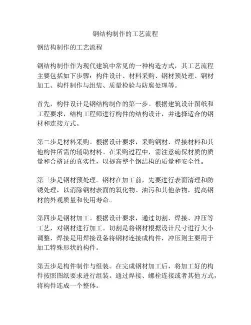 钢结构制作的工艺流程