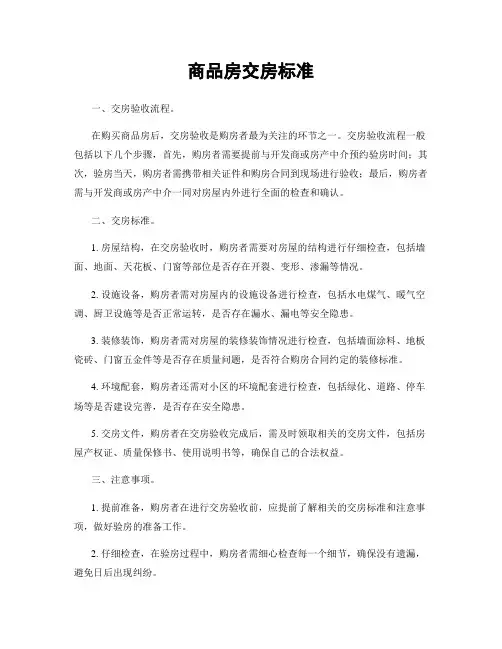 商品房交房标准