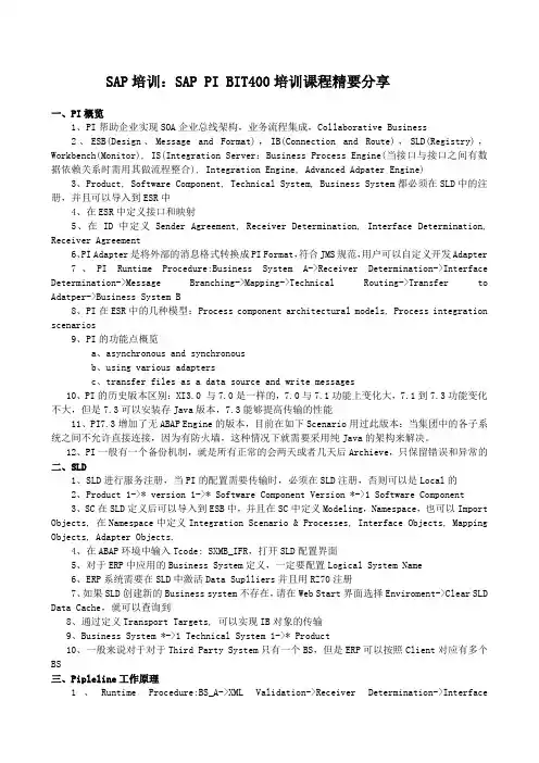 SA培训SAPPIBIT培训课程精要分享
