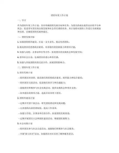 团的年度工作计划