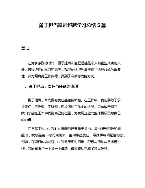 勇于担当追赶超越学习总结5篇