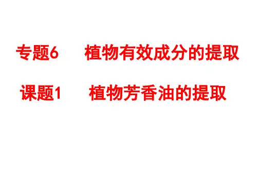 生物选修Ⅰ人教新课标6-1植物芳香油的提取课件(17张)