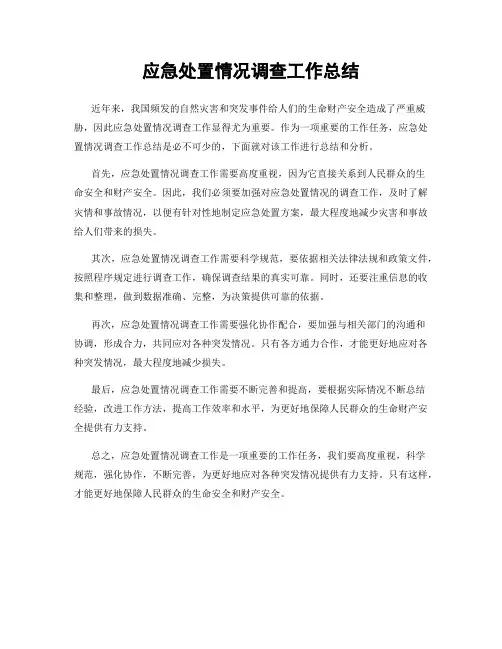 应急处置情况调查工作总结