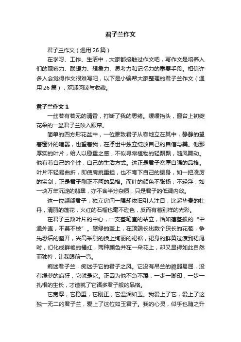 君子兰作文