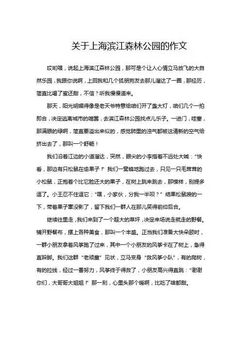 关于上海滨江森林公园的作文