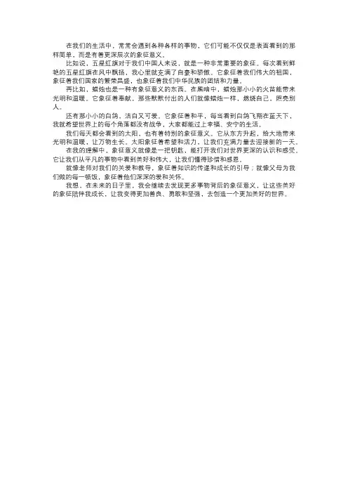 我理解的象征意义