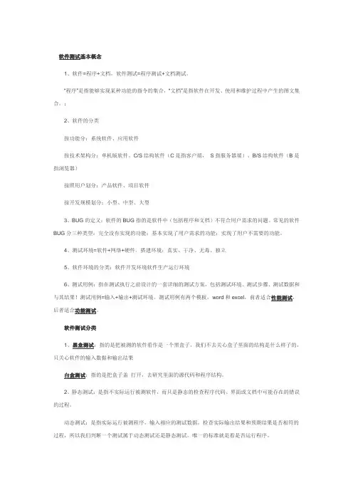 软件测试的基本概念