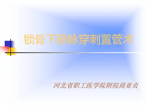 锁骨下静脉穿刺置管术PPT课件