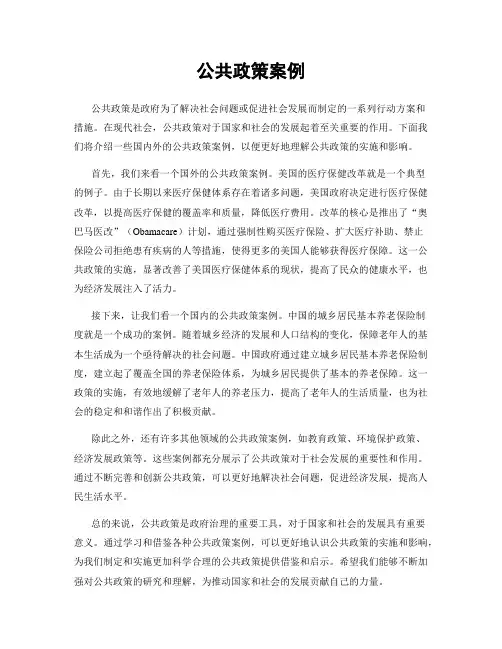 公共政策案例