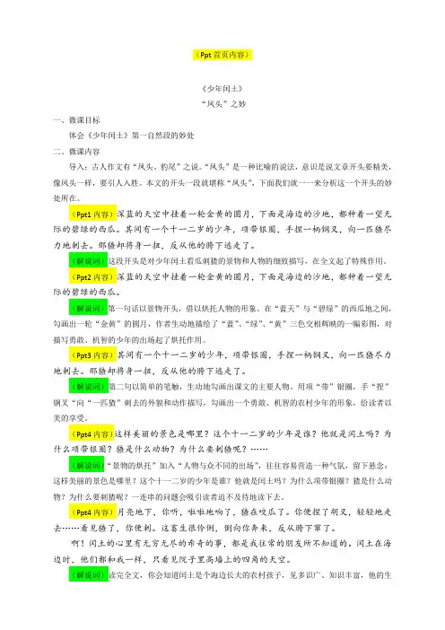 《少年闰土》微课教案1