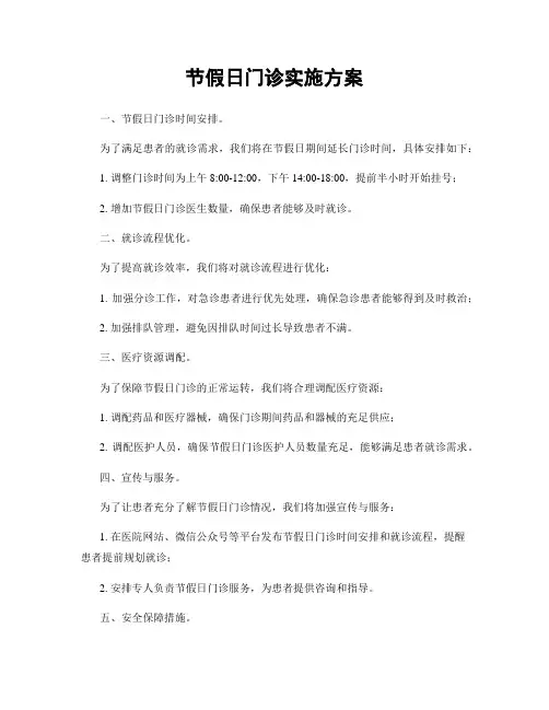 节假日门诊实施方案