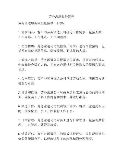 劳务派遣服务流程