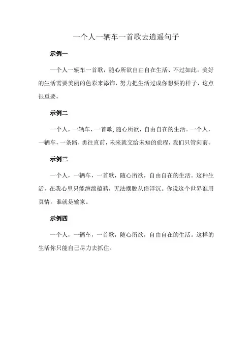 一个人一辆车一首歌去逍遥句子