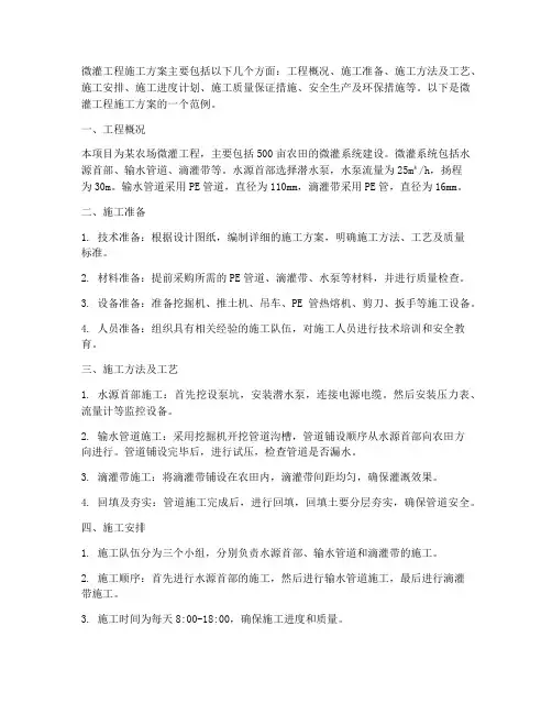 微灌工程施工方案