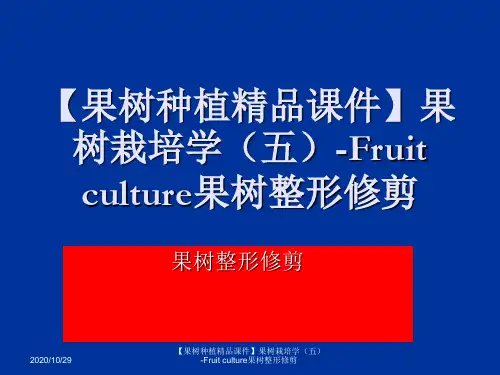 推荐-果树种植精品课件果树栽培学五Fruit culture果树整形修剪 精品